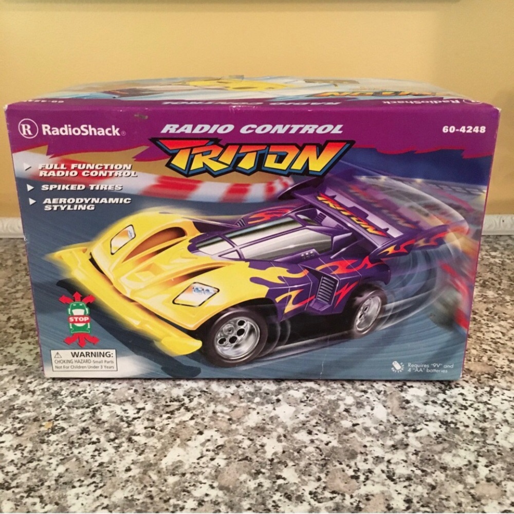 RadioShack RC race car Triton X1 radio control yellow plastic racer 60 4248